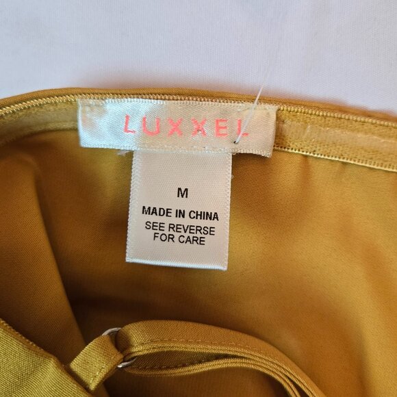 LUXXEL Women's Button Up Bralette Top  Sz: M Mustard - Picture 3 of 6